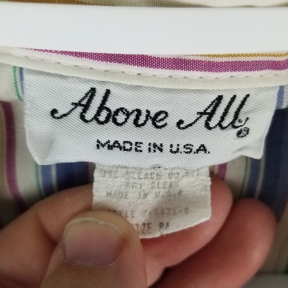 VINTAGE | short sleeve striped button up blouse - Picture 6 of 7